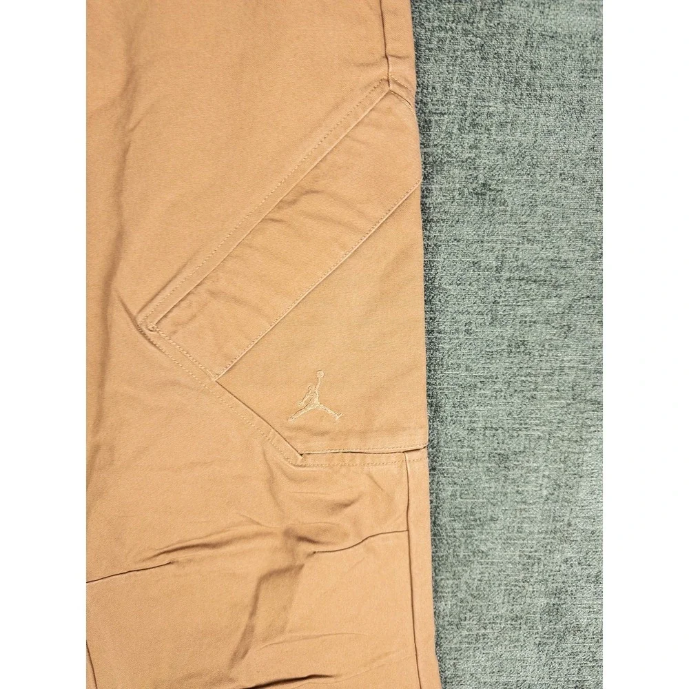 Air Jordan Standard Fit Cargo Pants Mens S Tan Khaki Cotton Streetwear Utility